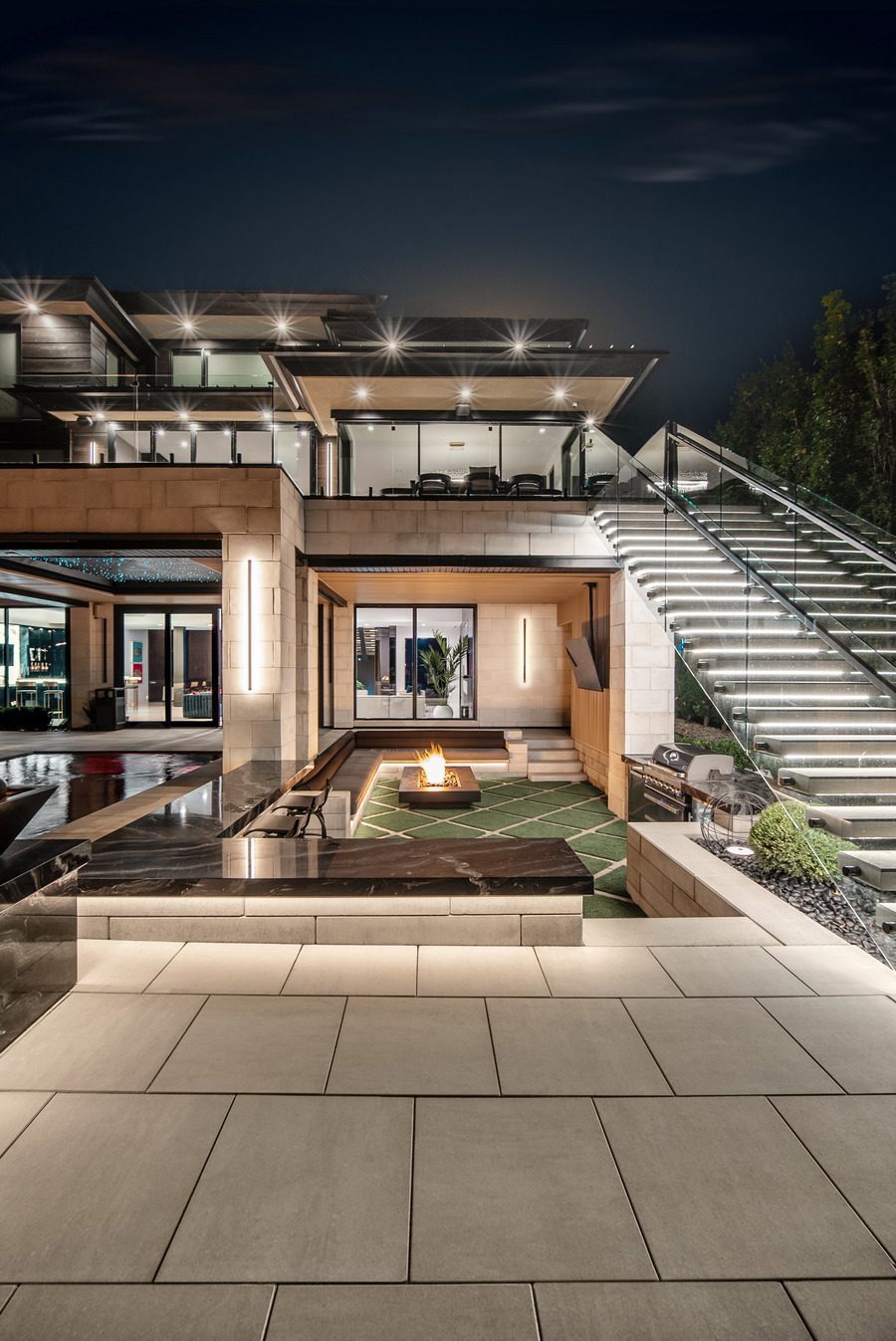 Composite material, Architecture, Home, Roof, Estate, Mansion, Stairs, Courtyard