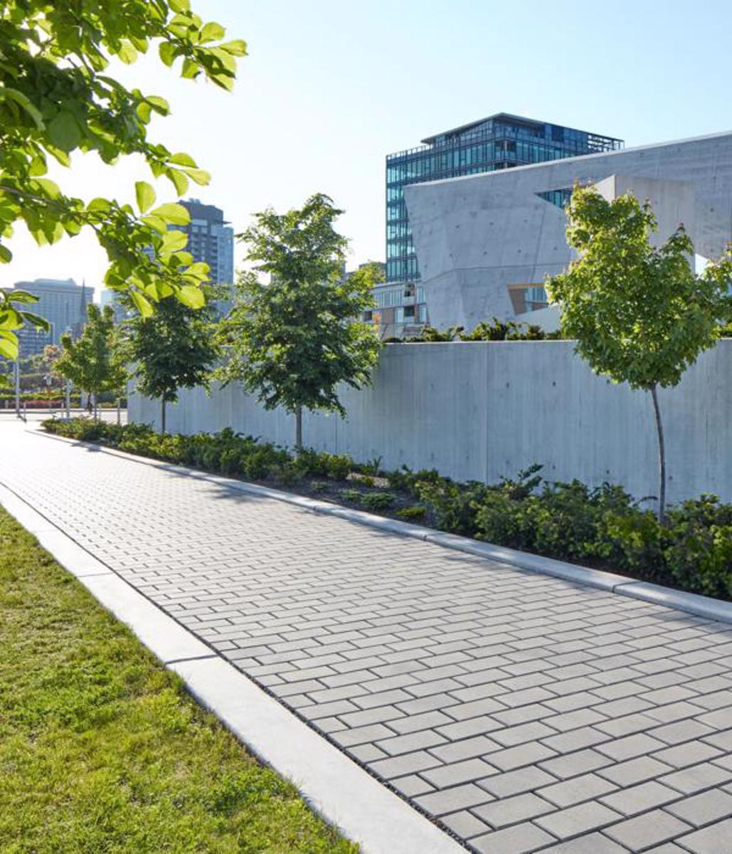 Techo bloc permeable pavement commercial walkway pavers rectangle grey img5