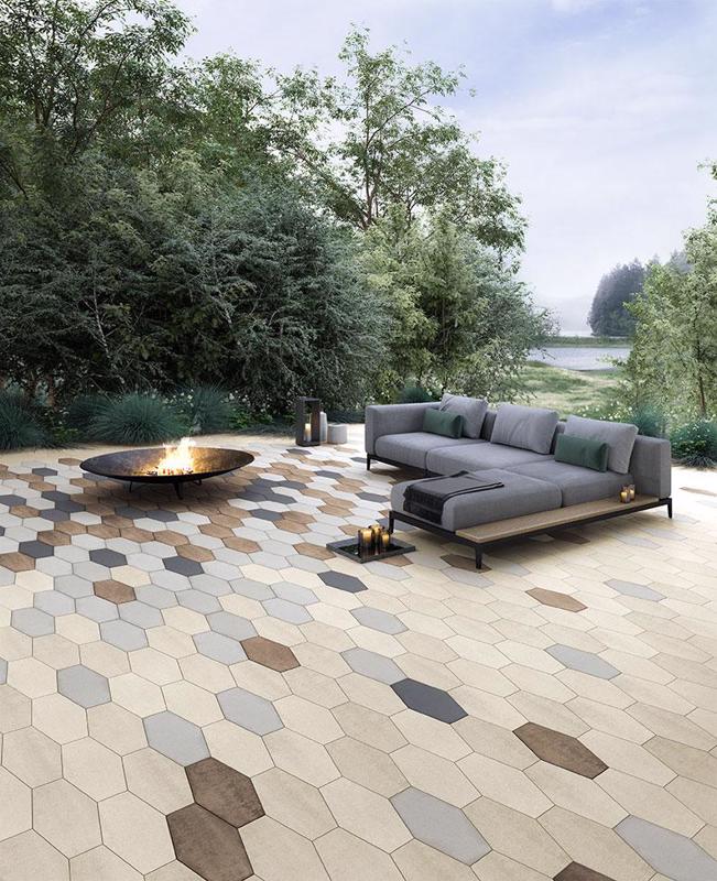 Patio paver slabs Hexa dalle de patio Primer Techo Bloc Series2019 027 Hexa patio