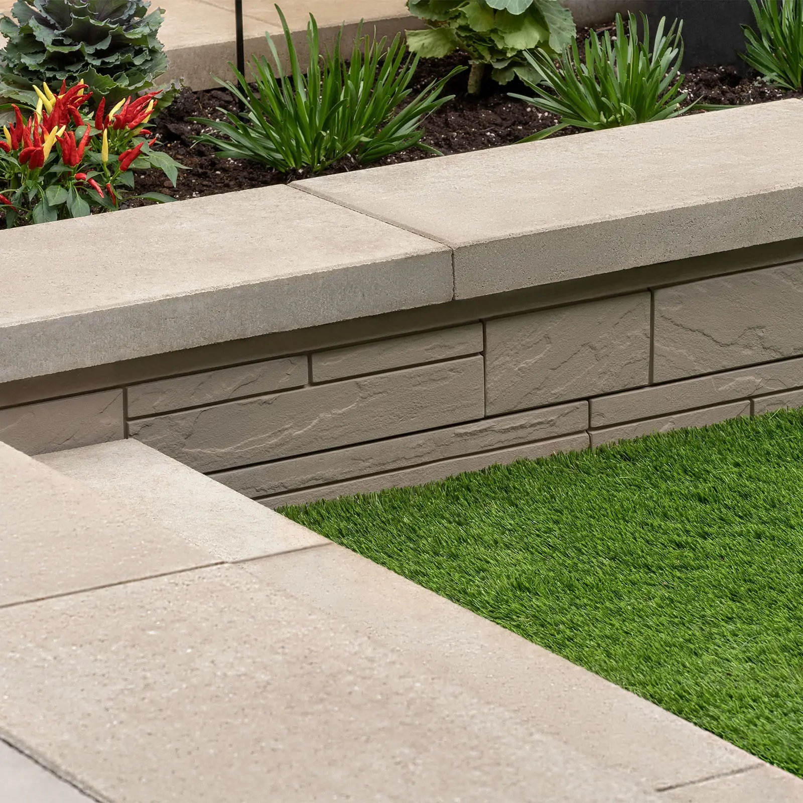 Iconic Wall with a stacked stone face