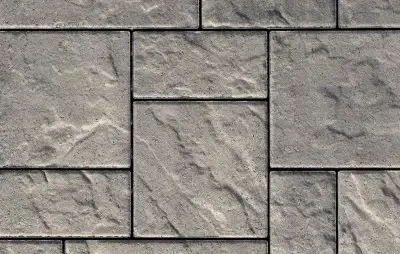 Blu 80 Slate by Techo-Bloc shown from above, featuring a textured surface and modular joint layout.