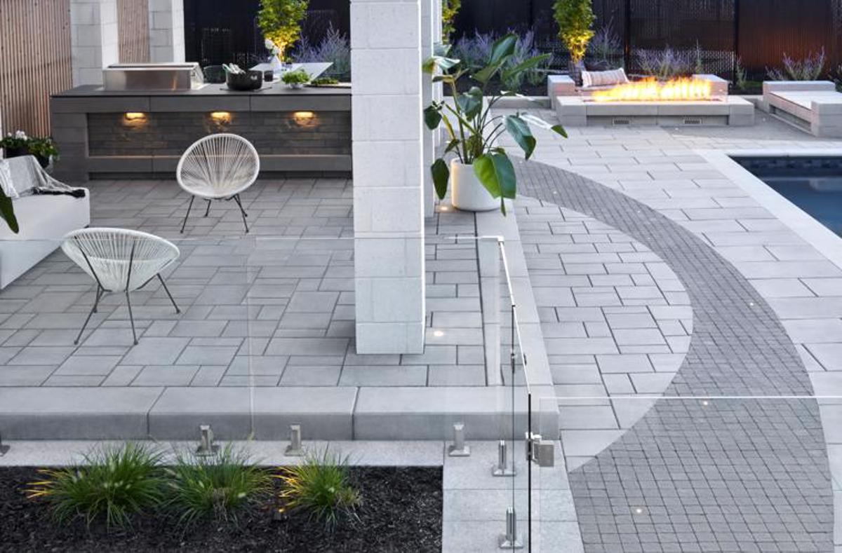 Techo bloc homepage ho backyard poolside firepit pavers slabs mosaic img3