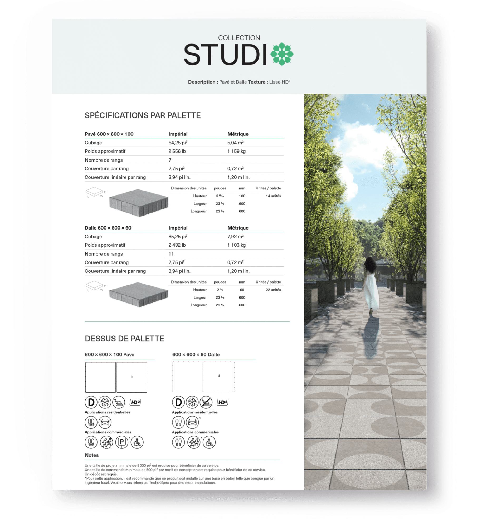 Fiche technique de la collection Studio