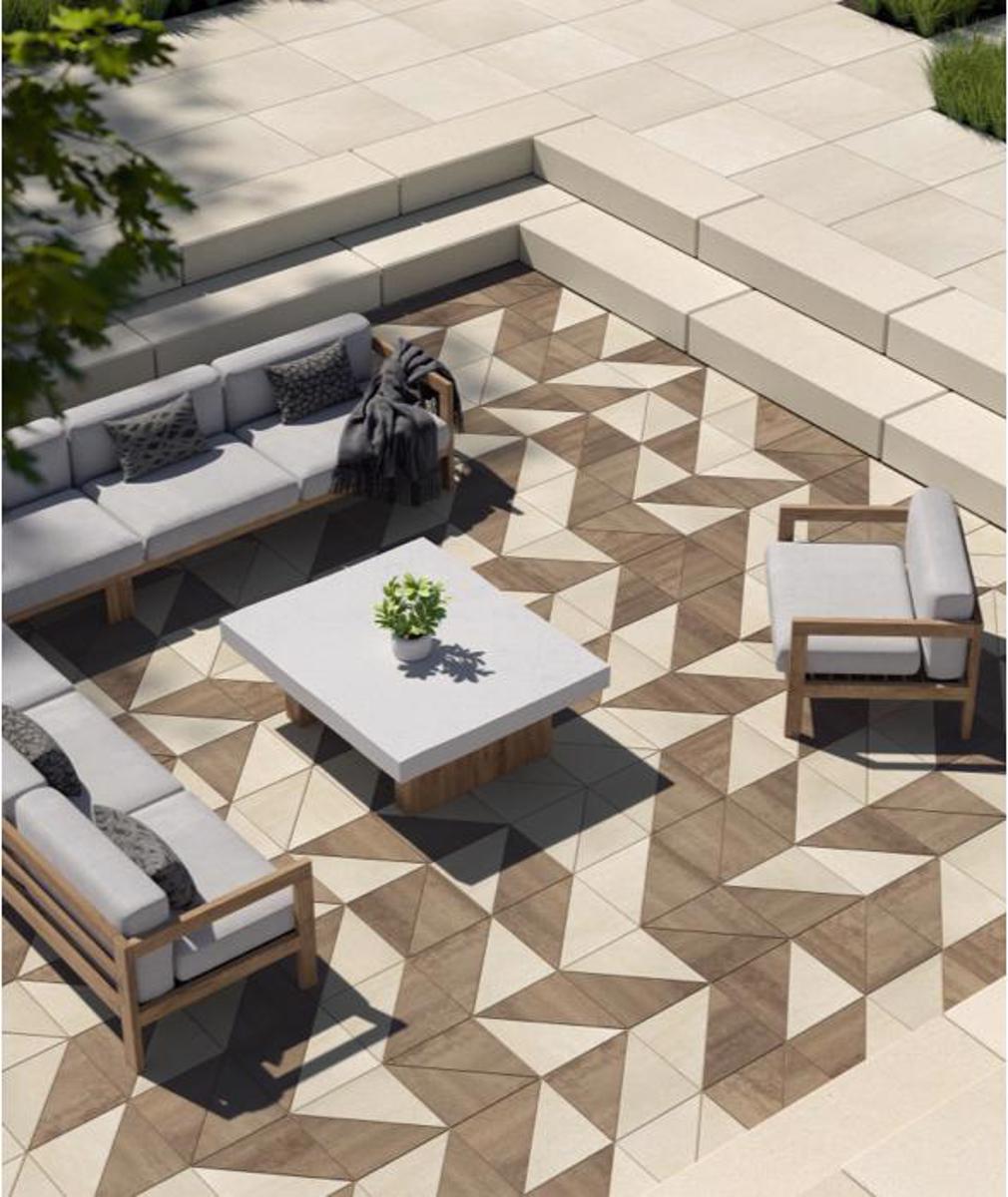 The design pillars patio triangle beige brown color image1