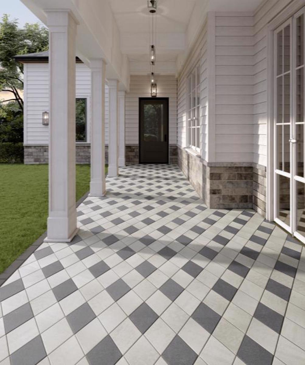 Pillars color walkway entrance pavers grey black image2 Bill