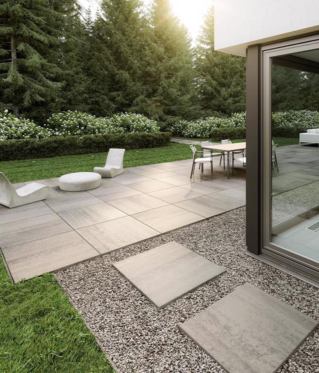 Techo bloc by style backyard patio walkway large slabs grey modern 4