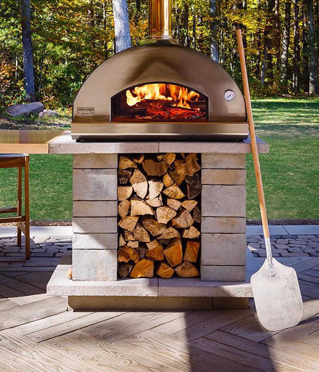 Techo bloc by space outdoor kitchens backyard pizza oven walls grey 4