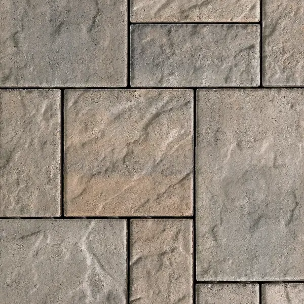 Techo-Bloc Blu 80 Slate paver in Champlain Grey with Regular finish showing traditional concrete texture and muted color tones.