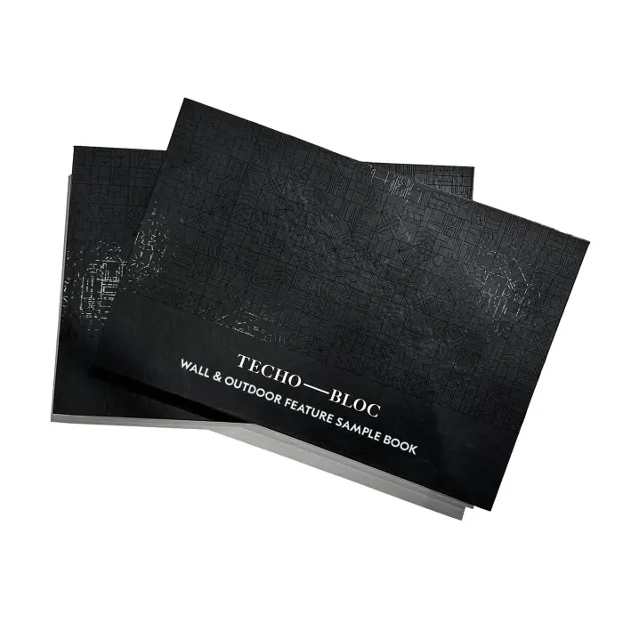 Techo-Bloc Wall Sample Book binders for retaining wall color and texture samples.