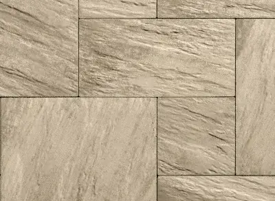 Everest slab by Techo-Bloc in Beige Cream, featuring a natural stone texture in a clean, modular layout.