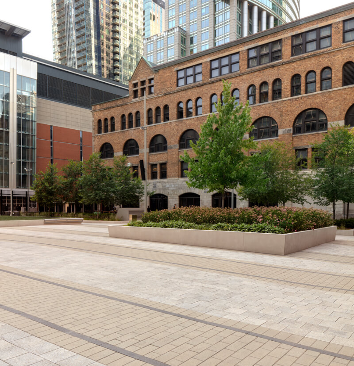 Techo bloc case study commercial paver grey beige black deloitte tower img1