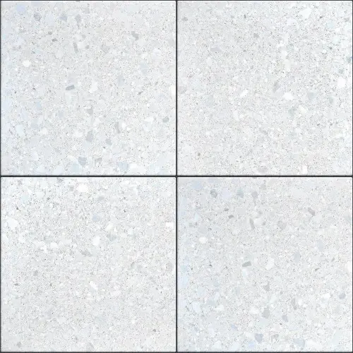 Échantillon de couleur terrazzo Techo-Bloc Blanc Minéral au ton clair et à texture finement mouchetée
