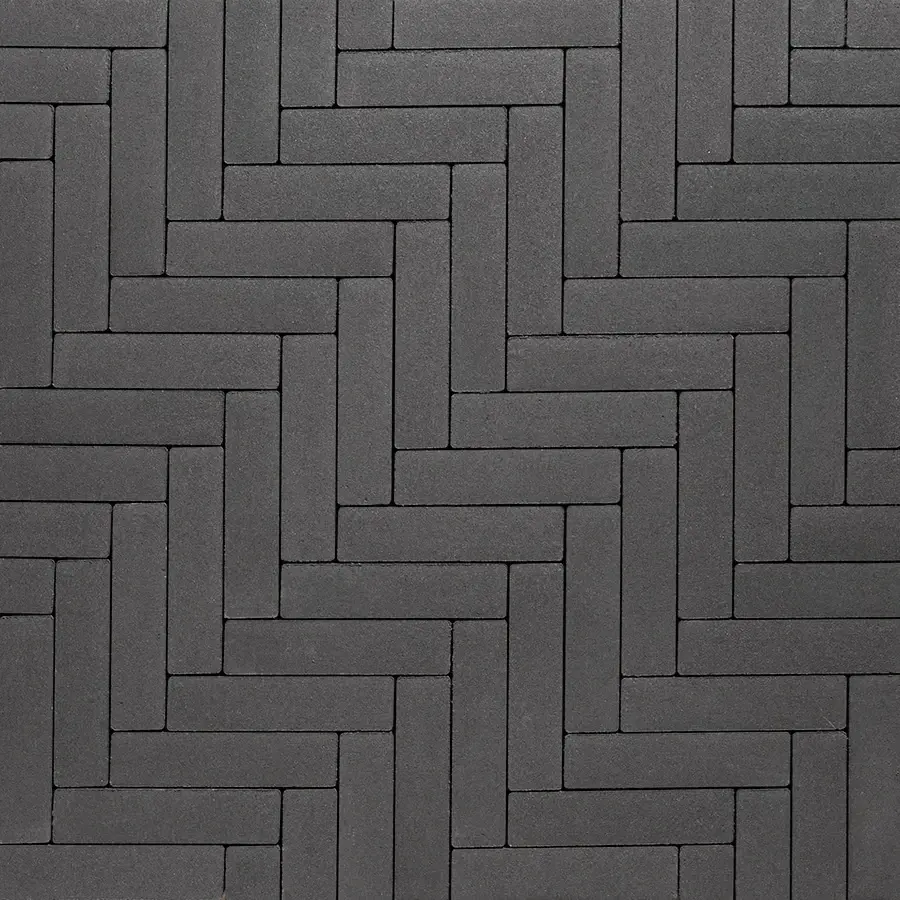 Swatch of Techo-Bloc Westmount Paver in Onyx Black featuring its refined geometric pattern.