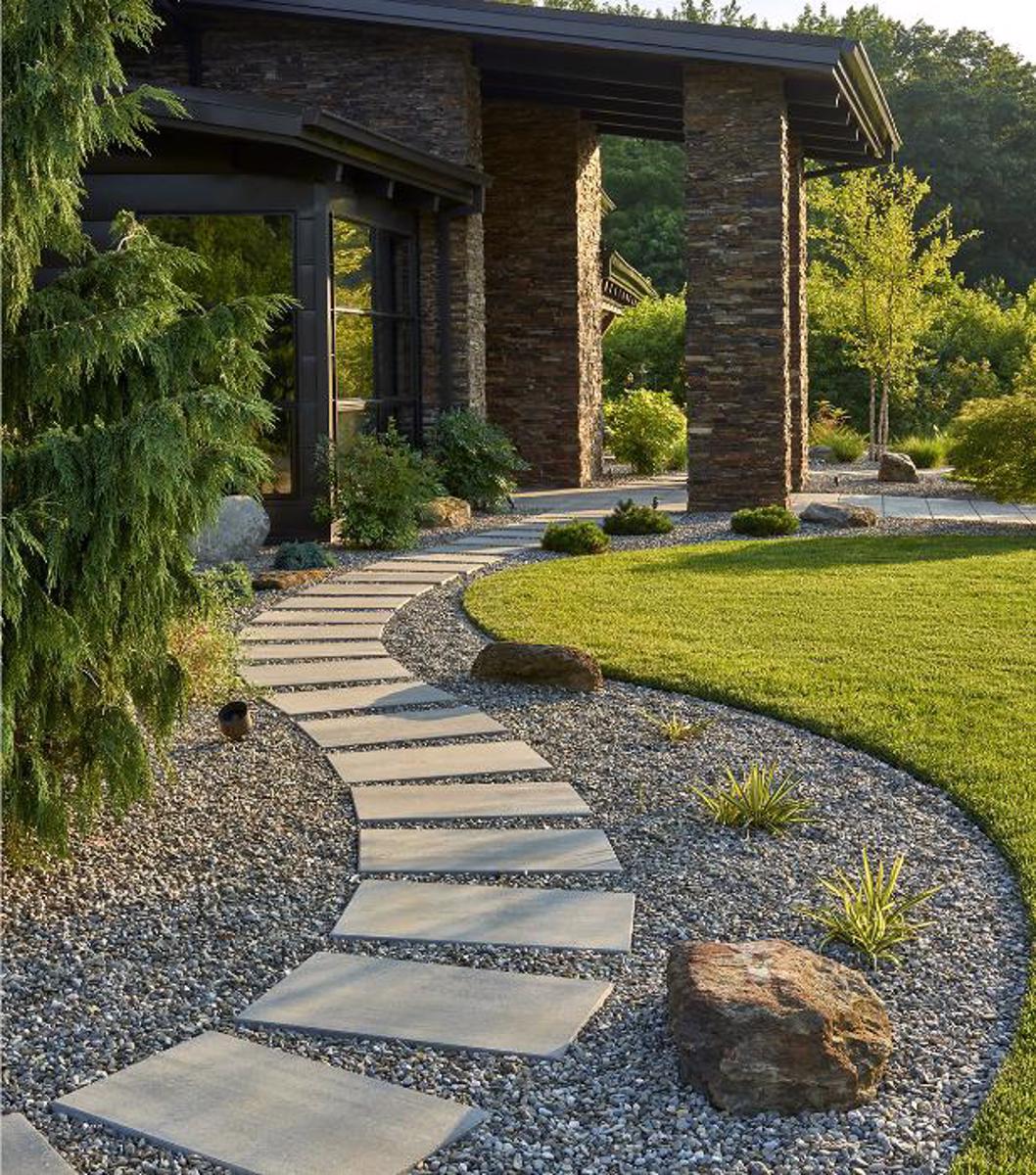 Techo bloc permeable pavement walkway slabs rectangle grey img2