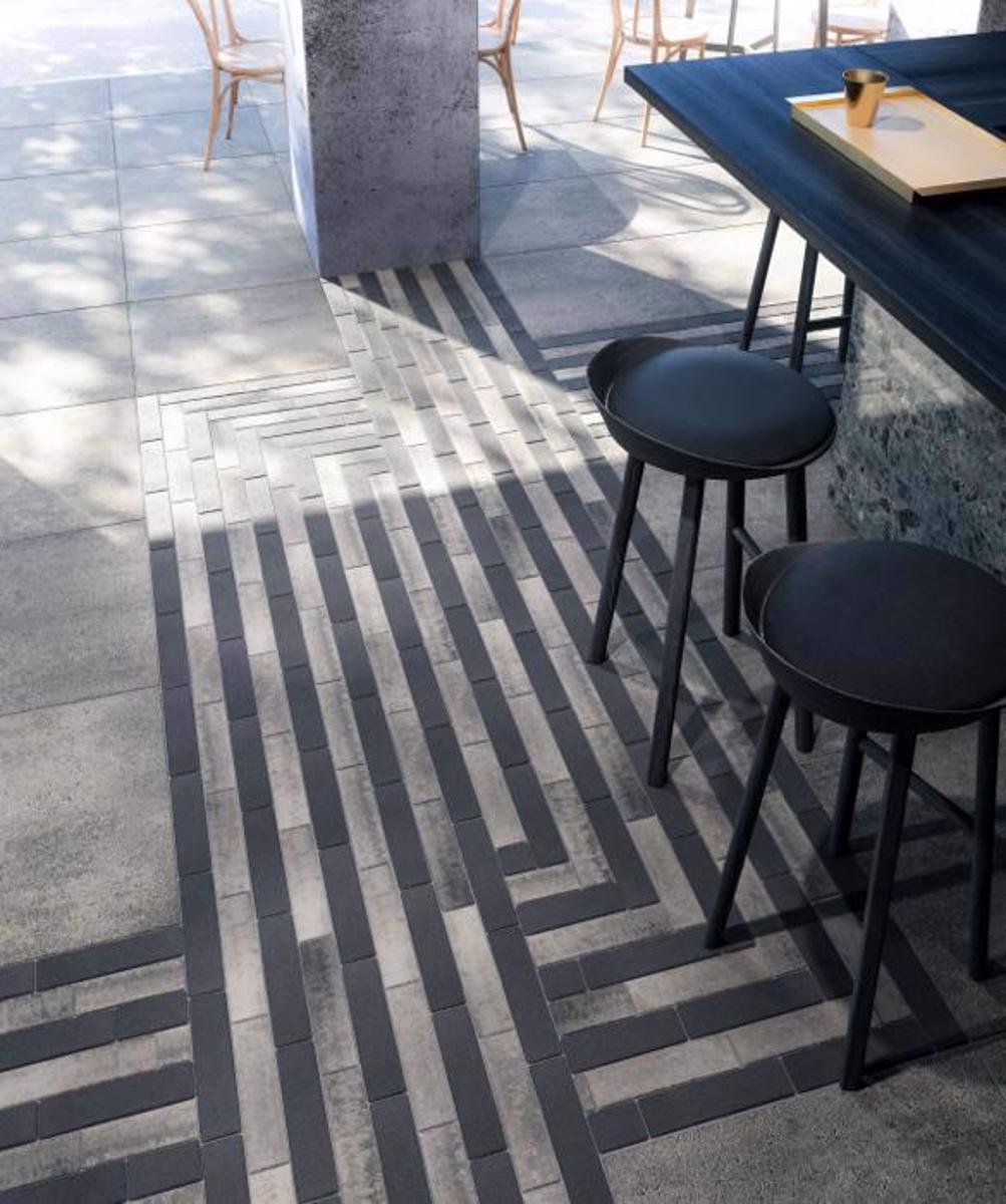 Slim and linear pavers contemporary