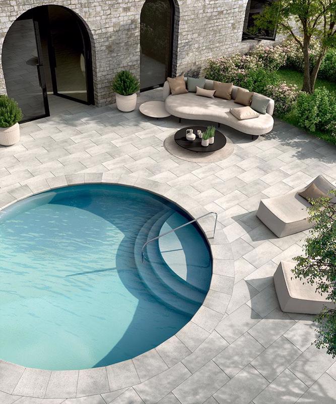 Patio paver slabs Blu Grande Smooth dalle de patio T B2022 Round pool G E N E R A L 1 B Edit 2