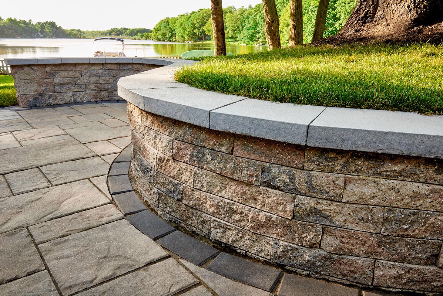 Mini-Creta Architectural wall in Sandlewood on a rustic patio