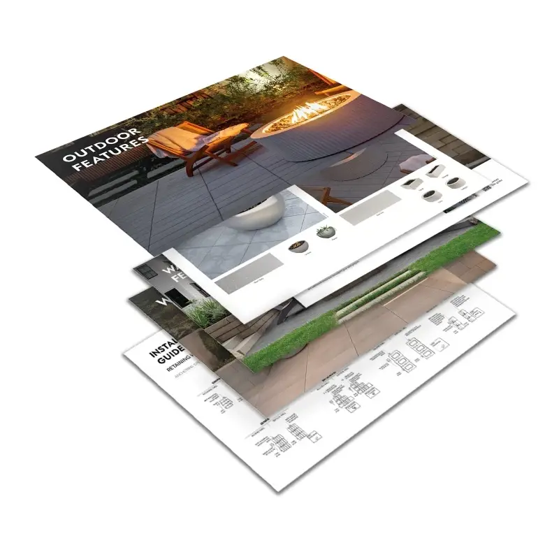 Techo-Bloc Wall Sample Book binders for retaining wall color and texture samples.