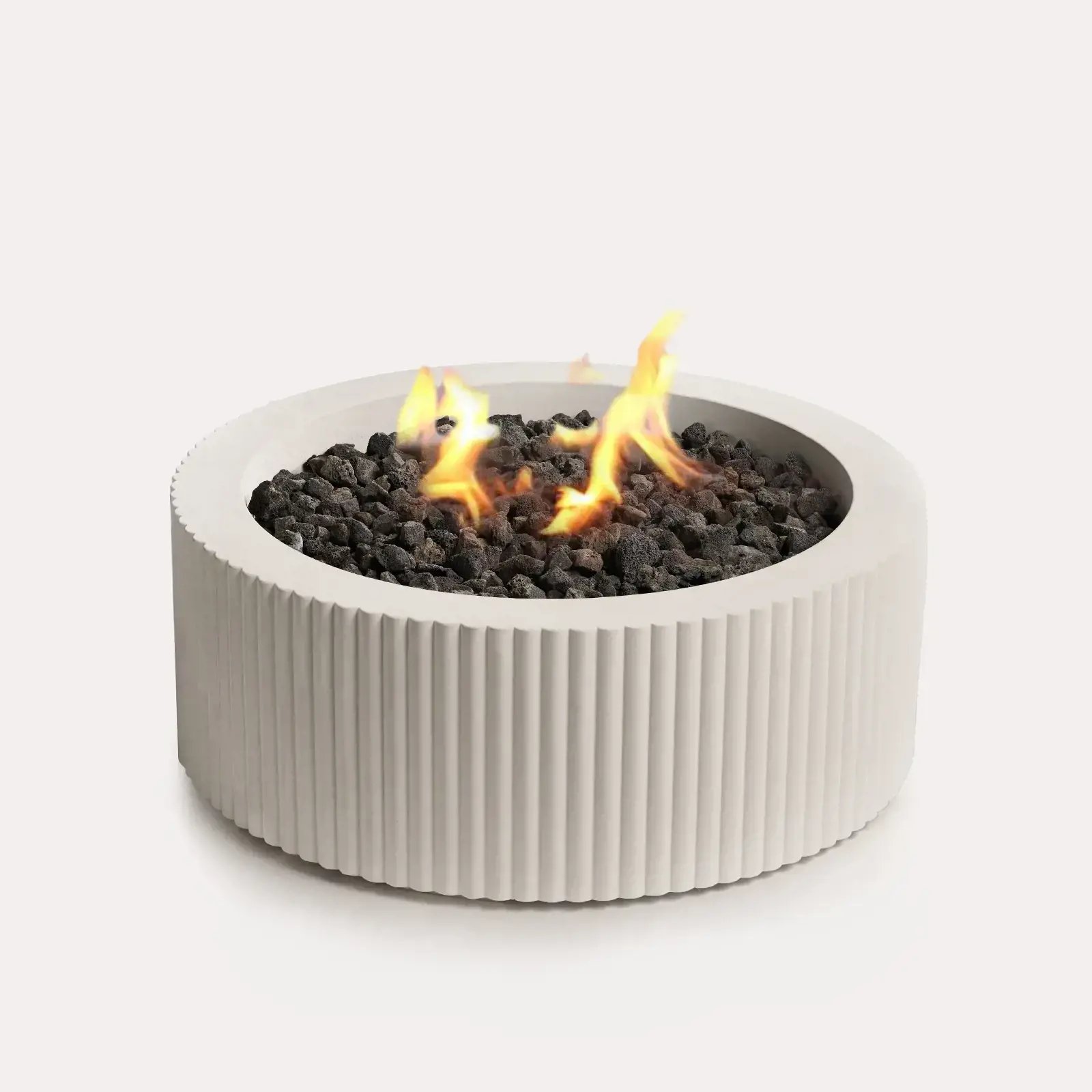 SCULPTURA FIREPIT SCALLOPED 40-INCH, SMOOTH, COOL GREY | Techo-Bloc