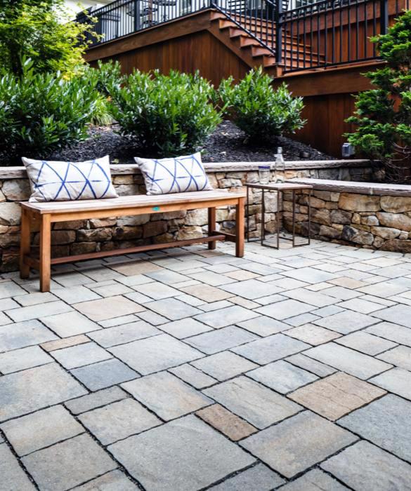 Techo bloc before after backyard patio slabs caps grey Bloc4 image 1