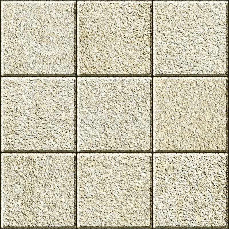 Industria 150x150x100 HD² pavers in Beige Cream with granitex texture, arranged in tight square layout.