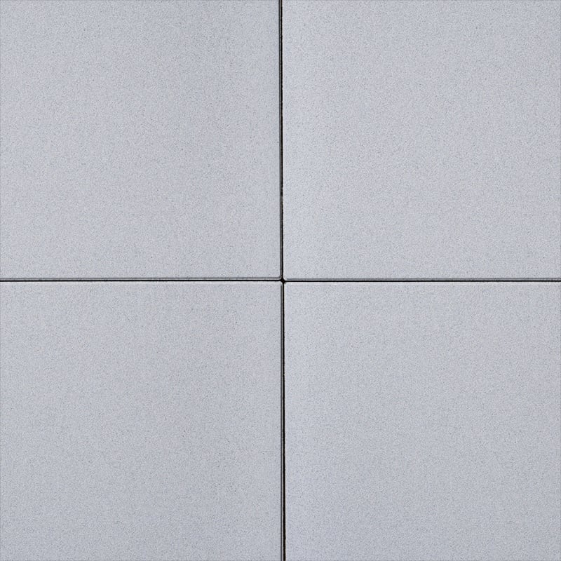 Techo-Bloc Industria Smooth Paver Silver Granite, smooth finish, arranged in a neat four-tile grid.