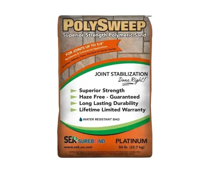 SEK - POLY SWEEP SAND - PLATINUM - 50LBS | Techo-Bloc