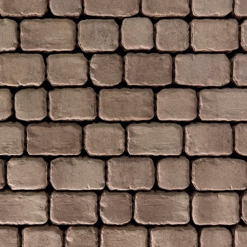 Techo-Bloc Villagio Paver Chestnut Brown, shown close-up with timeworn edges and rich earth tones.
