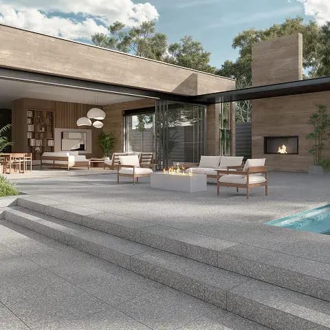  Terrazzo Step by Techo-Bloc, combining recycled marble and granite chips, offering a durable, luxurious step for outdoor staircases and walkways.