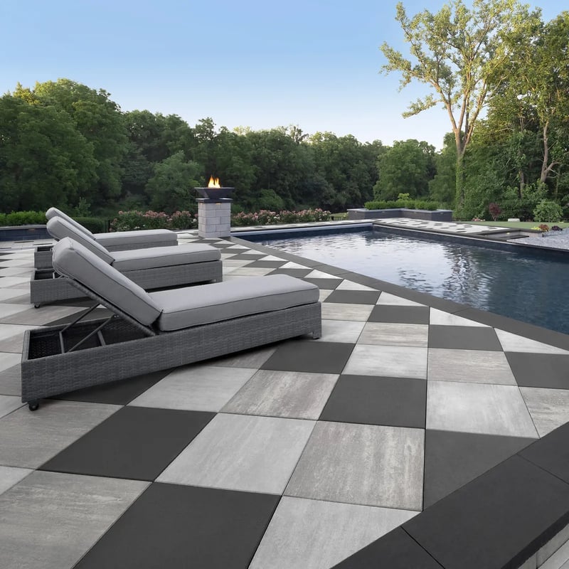 トップス TechnoBlake INDUSTRIA 600X600X60 HD², SMOOTH, ONYX BLACK | Techo-Bloc