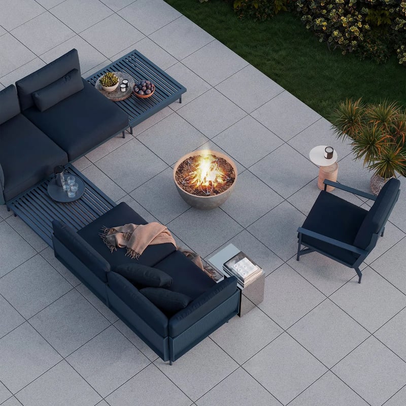 化石　B-11 INDUSTRIA 600X600X60 HD² [11ROWS], SMOOTH, SILVER GRANITE | Techo-Bloc
