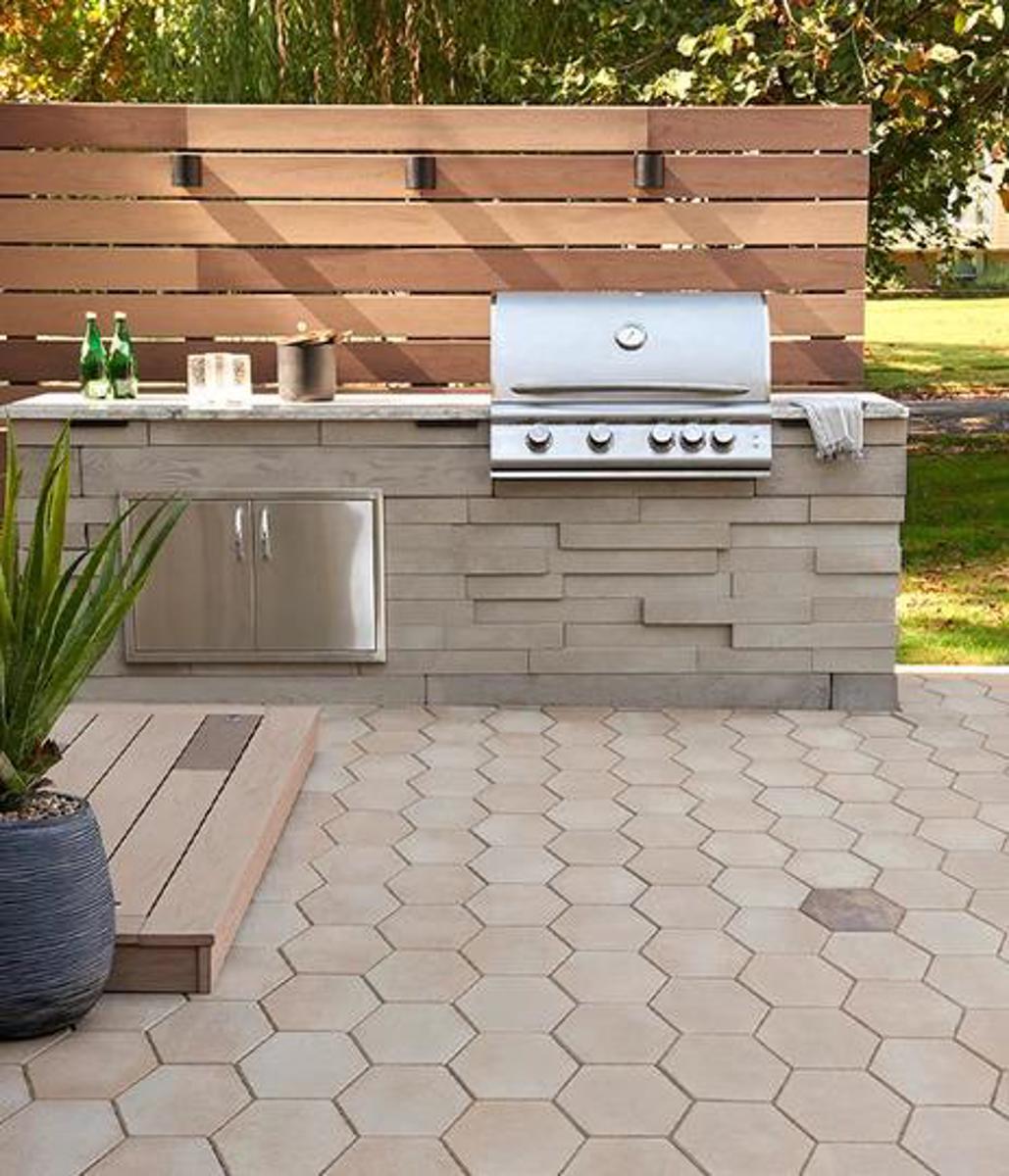 Techo bloc by space 5 outdoor kitchens bbq grill backyard patio walls slabs beige brown 1 new