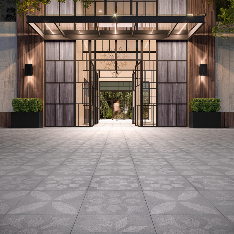 M A I N commercial patio paver slabs Industria Smooth Slabs dalle de patio Industria Flora Commercial Store Front