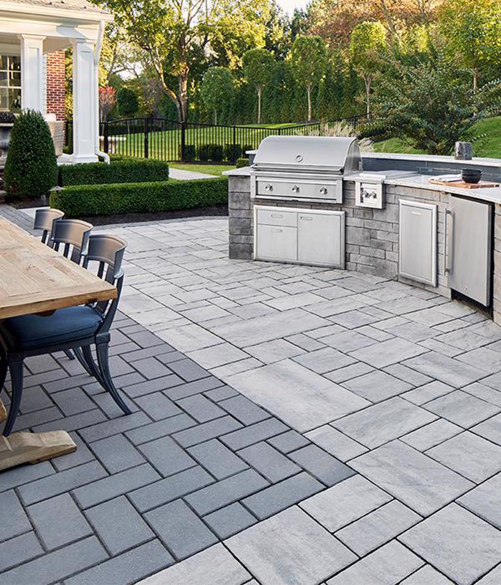 Techo bloc by space outdoor kitchens backyard bbq grill walls slabs grey black 1