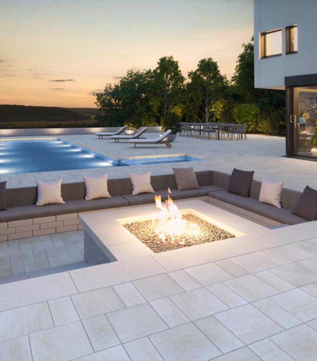 Techo bloc fire features backyard patio poolside firepit slabs caps walls grey bloc1 img