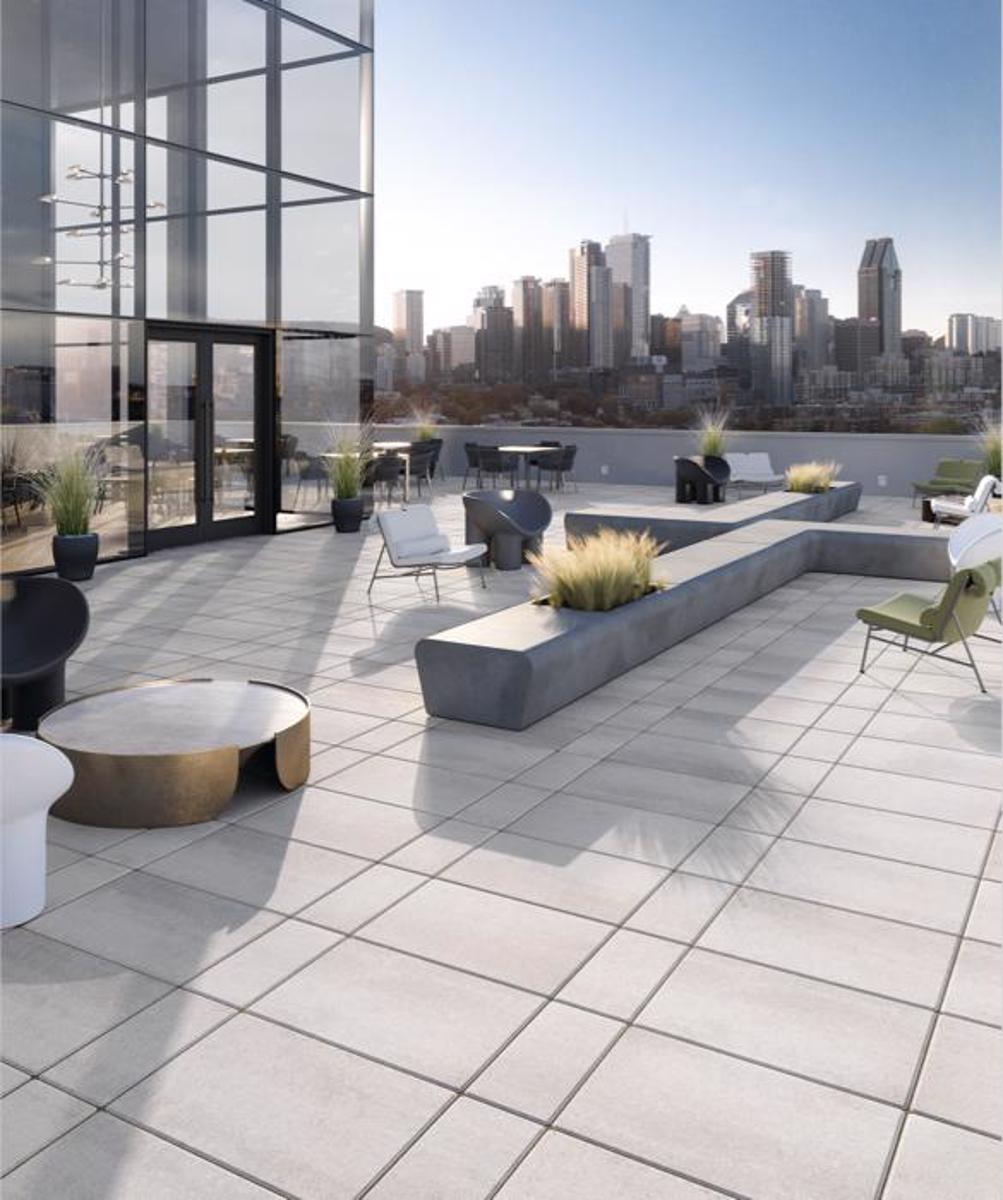 Techo bloc white paper commercial slab grey rooftop city image 2
