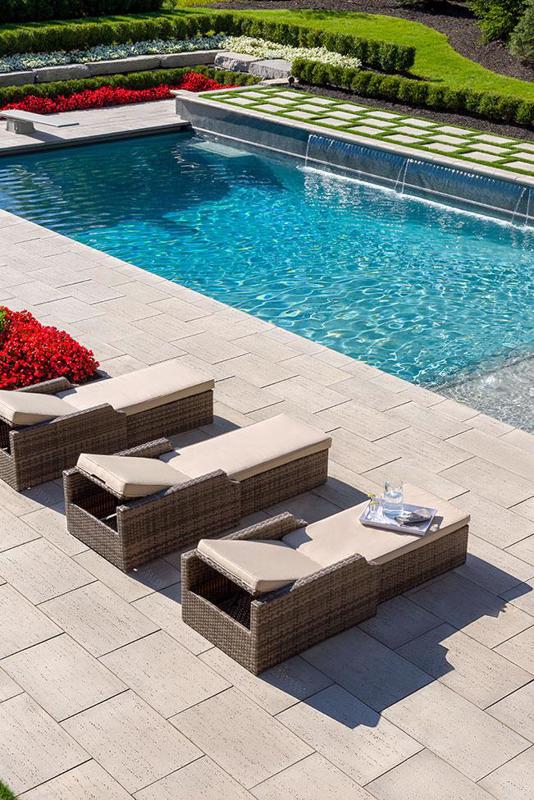 Patio paver slabs Travertina Raw dalle de patio 2019 U S041 9773 F