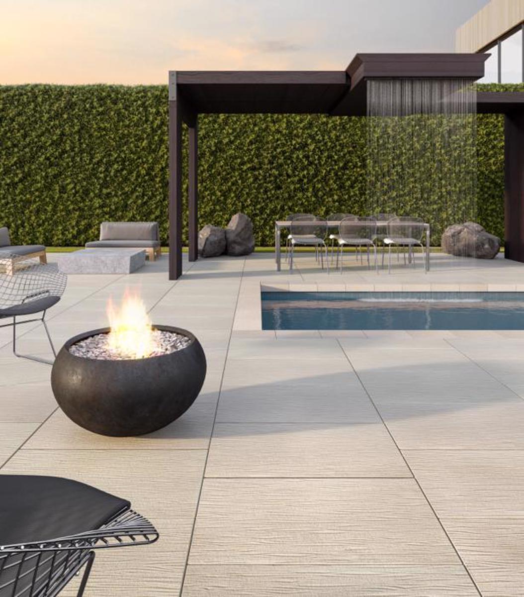 Techo bloc fire features backyard patio poolside firepit slabs caps grey bloc2 img