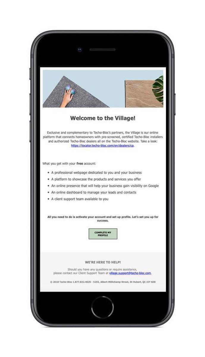 Village welcome email E N