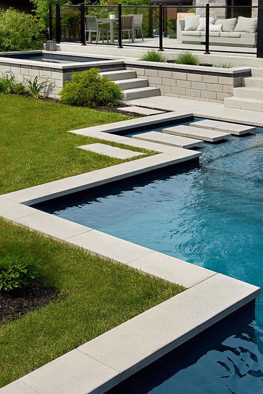 Modern wall caps and pool coping Raffinato Cap couronnement et contour de piscine moderne F V2 2020 C A060 D S C3471